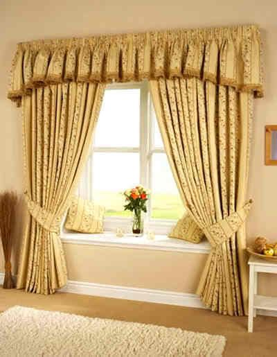 Curtain Gold Drapes Furnishing Beautiful View