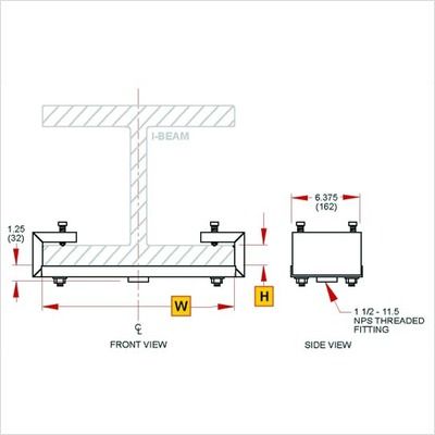 New Peerless ACC558 I Beam Clamp for 4 to 8 Beam Ceiling Mount 