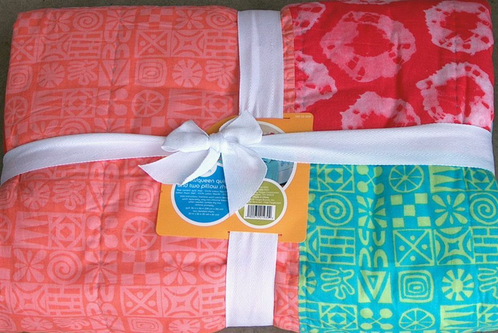 Coral Turquoise Quilt Set Full Queen Bedding