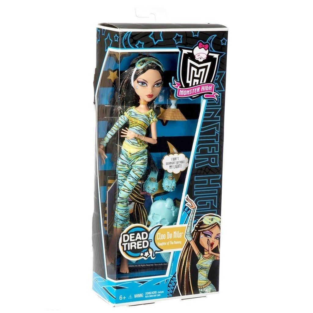 Mattel Monster High Dead Tired Cleo de Nile Daughter of The Mummy Doll ...