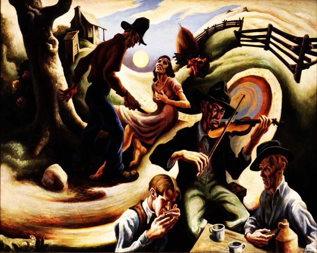 Benton Hart Thomas Ballad of The Jealous Lover Canvas