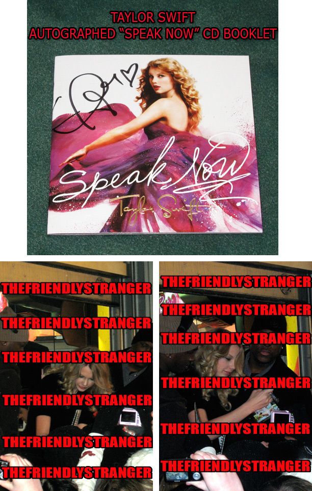 TAYLOR SWIFT signed SPEAK NOW CD Booklet PROOF Red BEGIN AGAIN