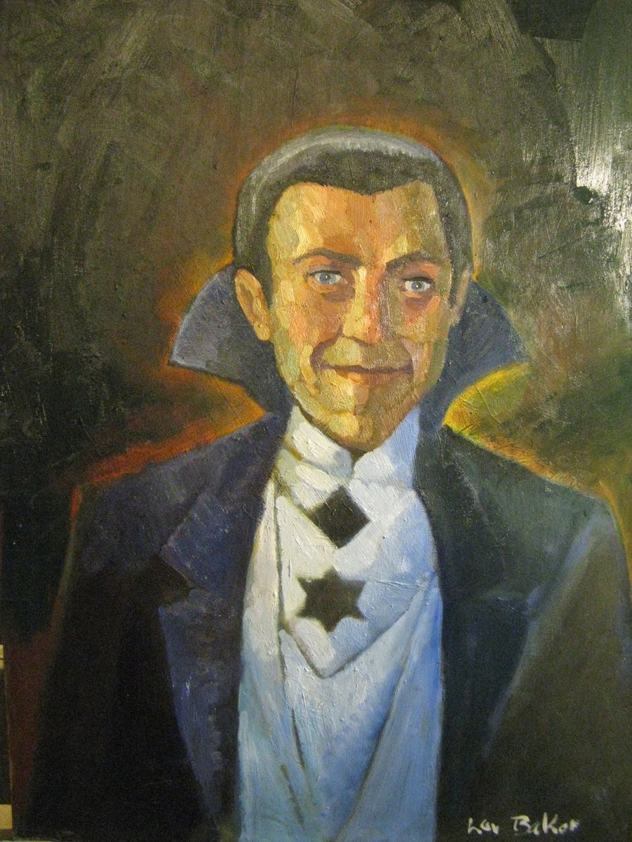 Bela Lugosi Oil Painting Halloween Horror Original Art Boris Karloff 