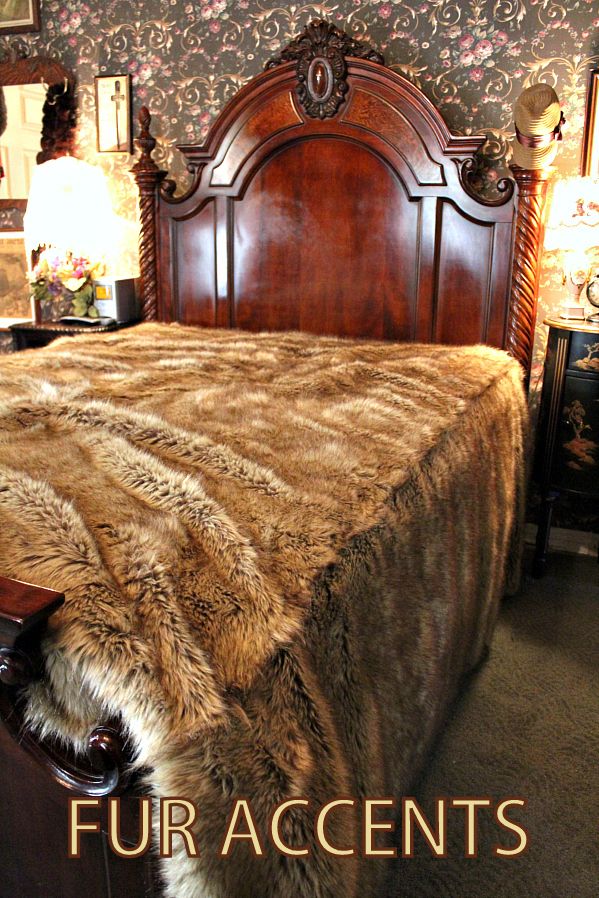   FAUX FUR WOLF THROW COMFORTER FAKE BEAR SKIN SHEEP BEDDING ACCENT RUG