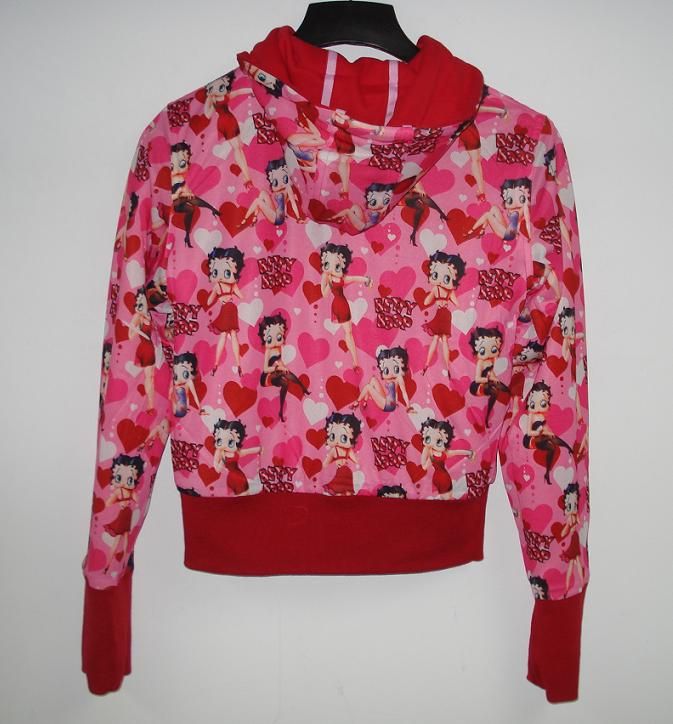 SIZE XL HOLLYWOOD BETTY BOOP women cut HOODIE Zipper Cotton XL