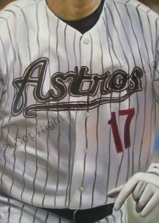 Original Baseball Artwork Lance Berkman Houston Astros