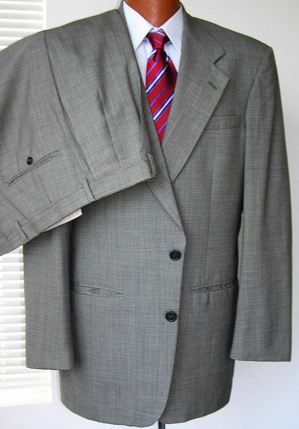 Bill Blass Mens Gray 2 Button Wool Sportcoat Blazer Pants Suit 42R 