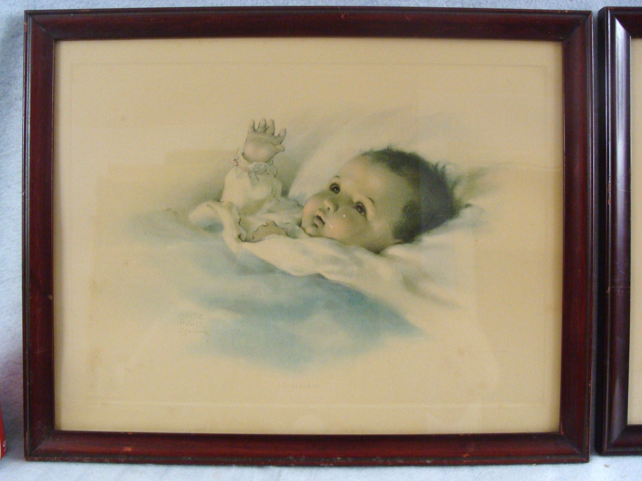 Pair Antique Original Bessie Pease Gutmann Baby Prints