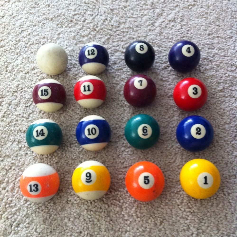 Pool or Billiard Balls Set Pool Anyone Used But Ready for Eightball 