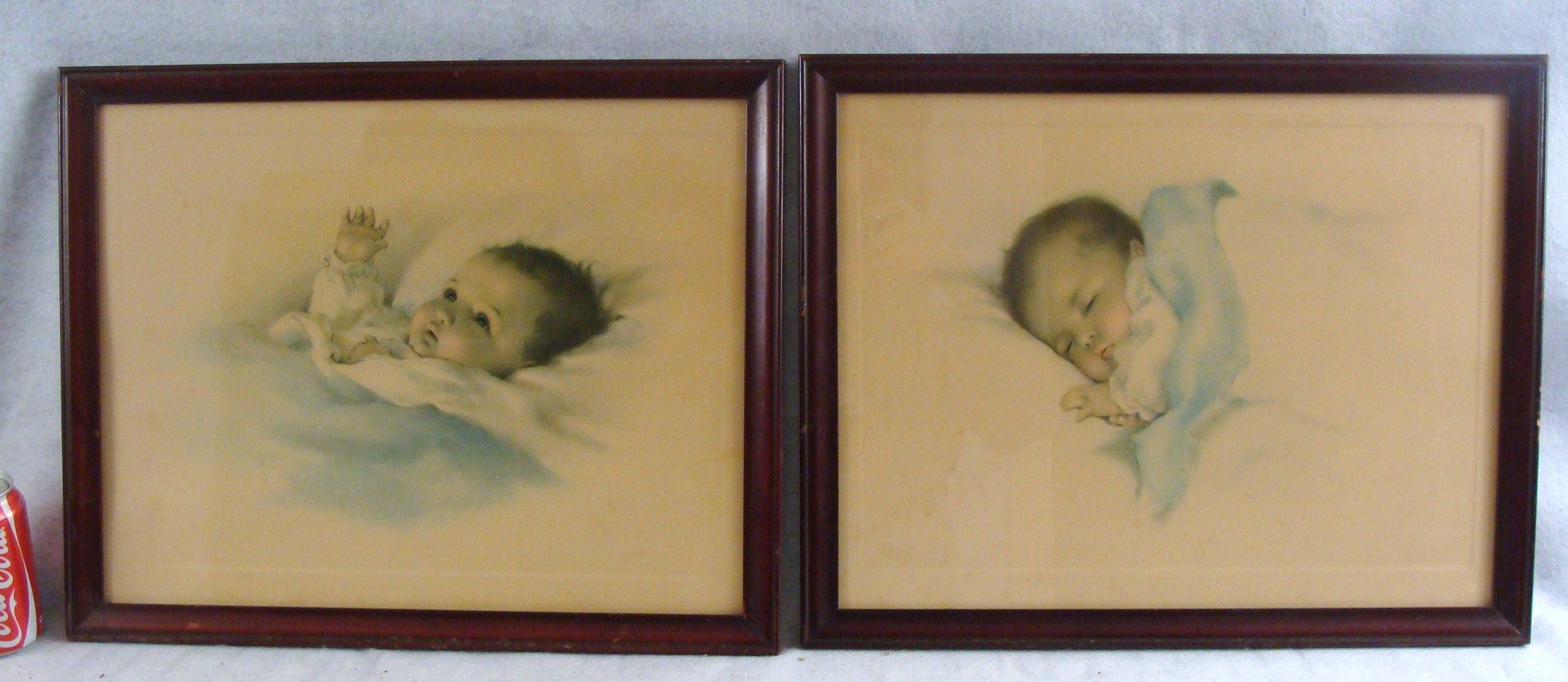 Pair Antique Original Bessie Pease Gutmann Baby Prints