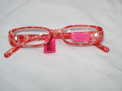 Betsey Johnson Red Roses Rectangle Reader Glasses 2 0