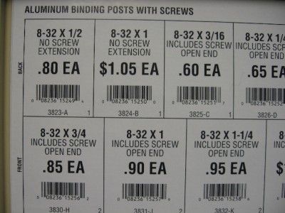 32 x 1 4 aluminum screw binding post kit assortment