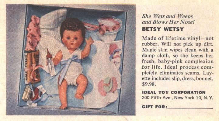 1955 LG D Ad Betsy Wetsy Ideal Mr Mrs Potato Head Hassenfeld