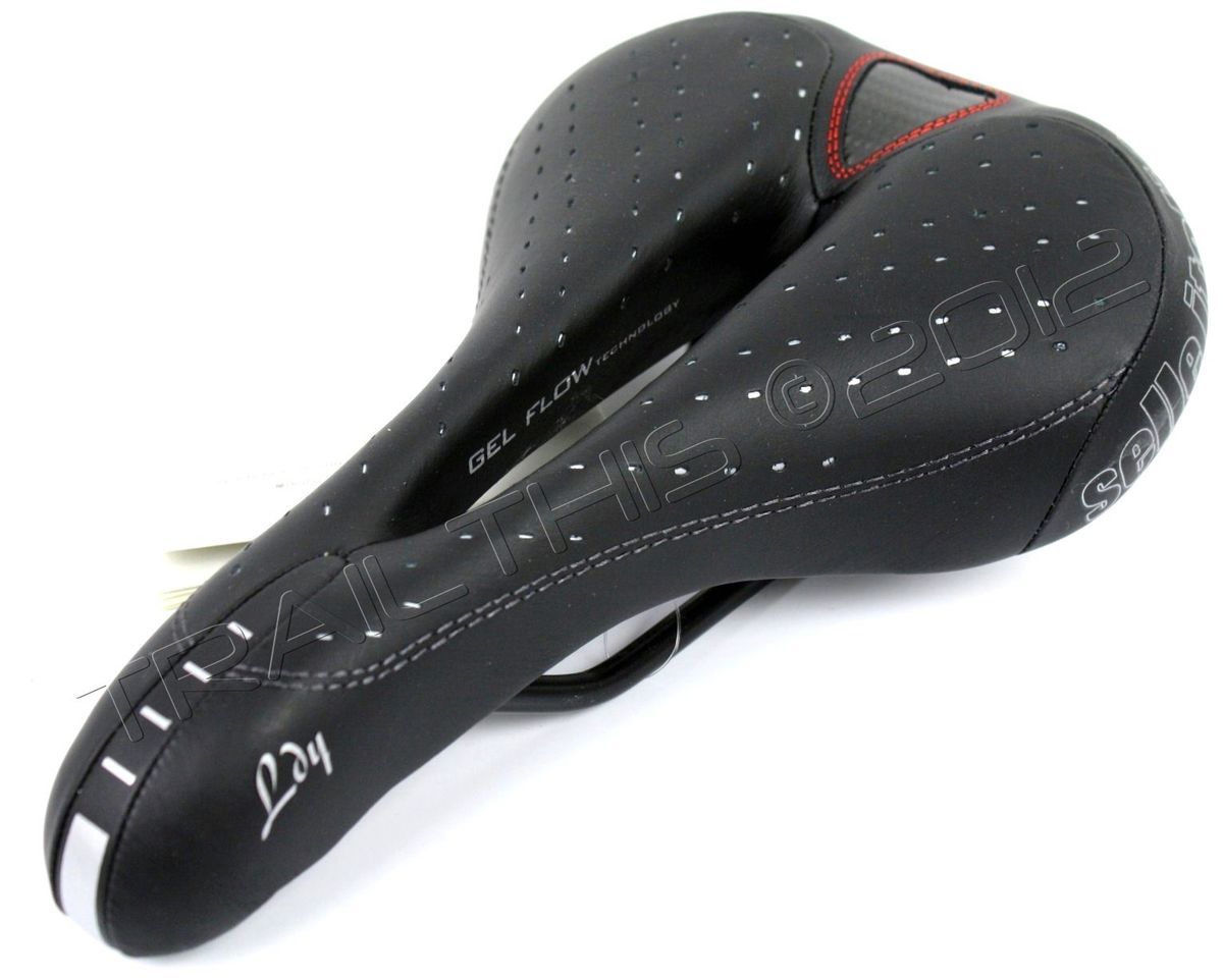   Italia Lady Gel Flow Bike Saddle / Seat Black Manganese Rails Women