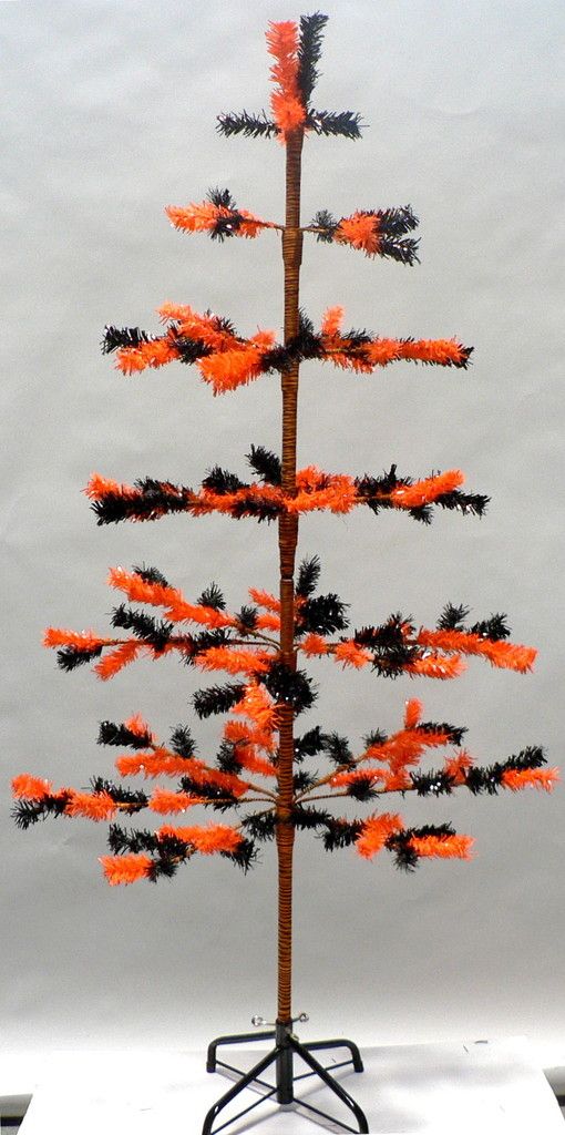 Halloween Display Tree Orange Black Christmas Tree 5