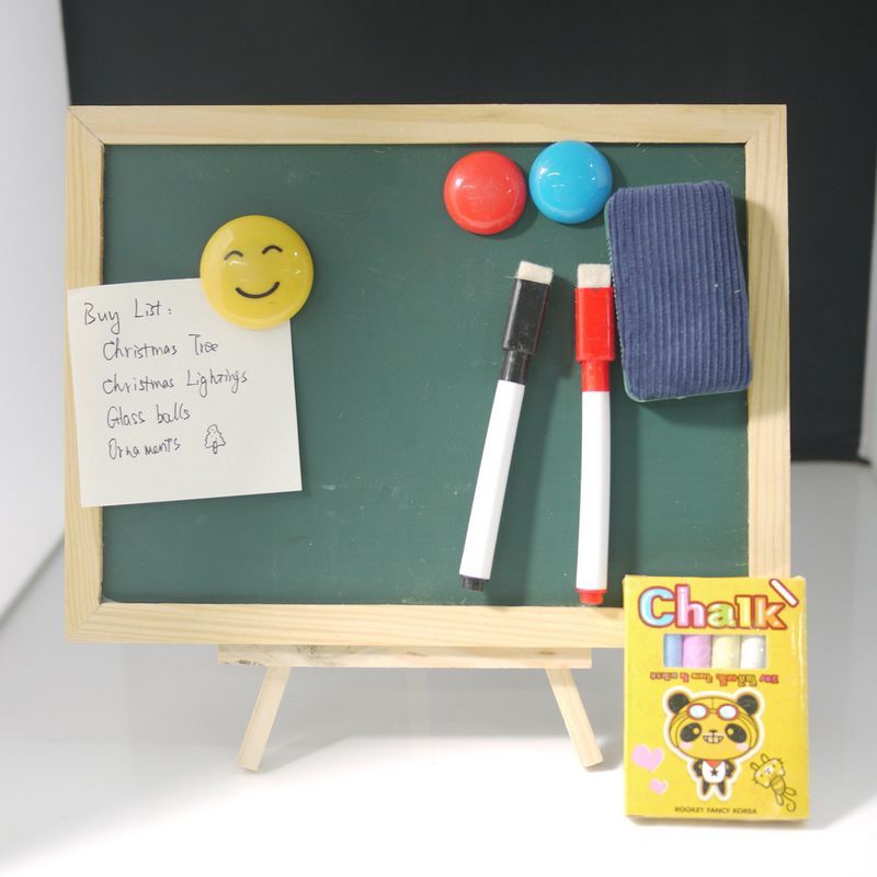 Magnetic Wooden Frame 2 Side Blackboard Chalk Duster