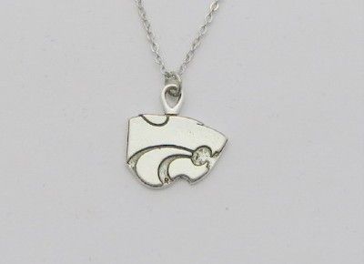 Kansas State Wildcats KSU Silver Necklace Jewelry