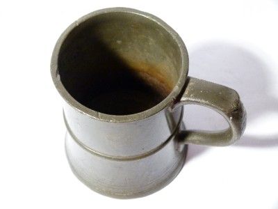 Antique Pewter J Blain Carlisle Half Pint Tankard Measure ER 392 42 