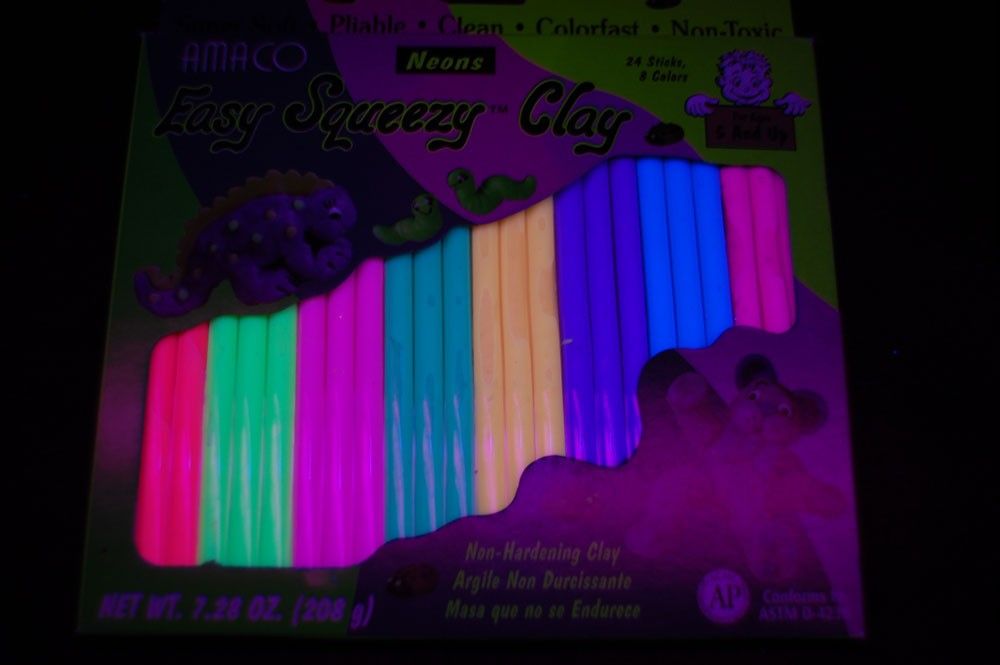  this blacklight reactive modeling clay is great for 