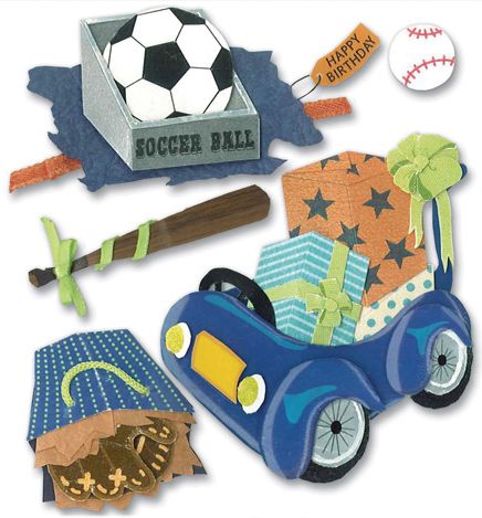 Jolees Little Boy Toy Birthday Party Gifts 3D Stickers