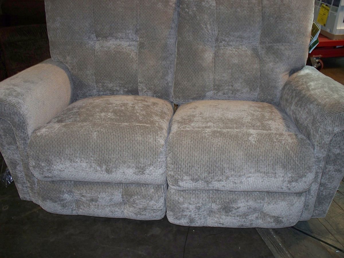 Gray Lazyboy Blake Reclining Loveseat w Plush Sewn Back Local Pick Up 