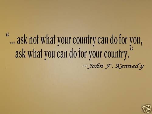 JFK What U do for Country Vinyl Wall Art Decals Words