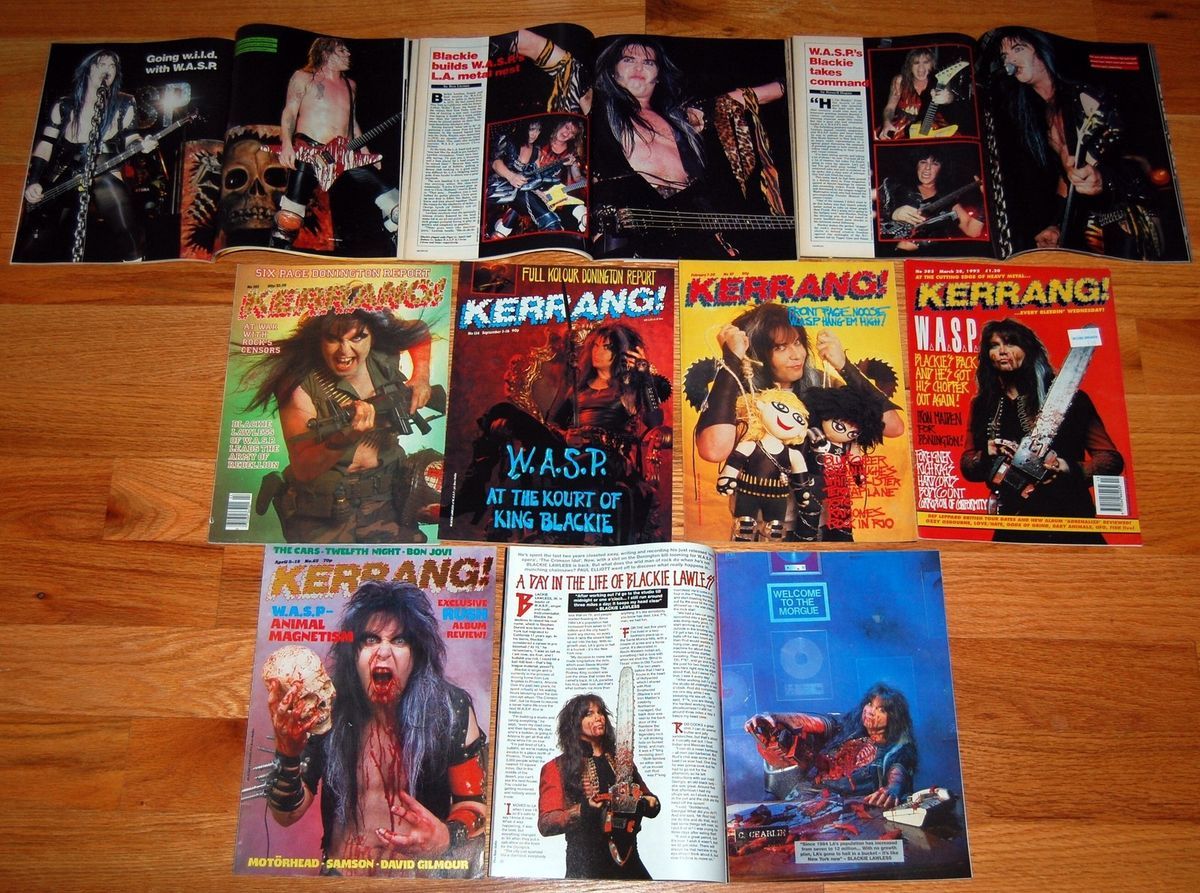 WASP Blackie Lawless 9pc Magazine Lot Kerrang Circus 1985 1992