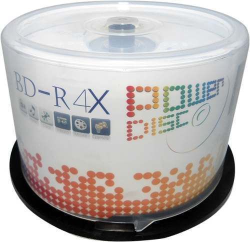 25 Power Disc Logo 4X Blu Ray BD R Blank Disc Media 25GB with Cake Box 
