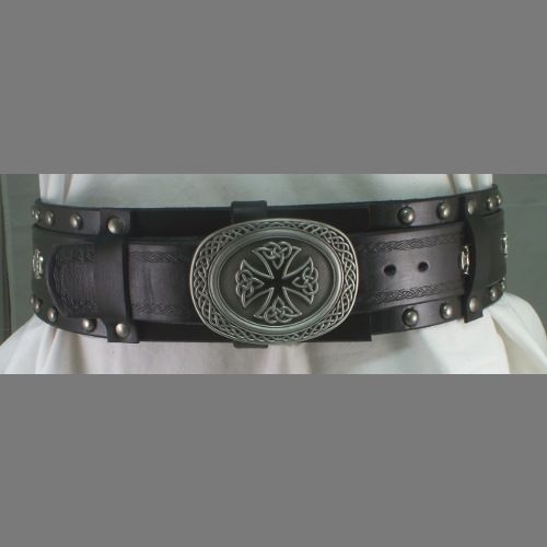 Three inch Wide Medieval Templars Belt SCA LARP Ren