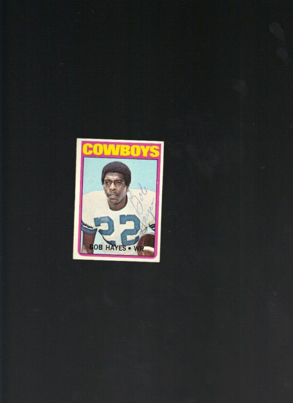 1972 Topps 105 Bob Hayes Cowboys Signed Autographed