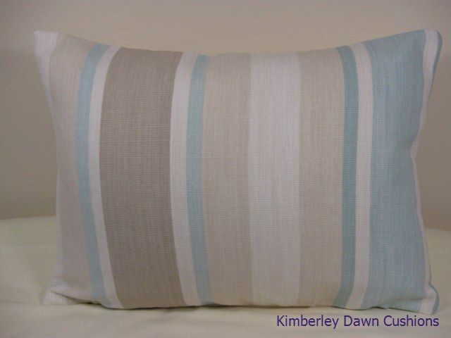 Large Duck Egg Blue Shabby Chic Laura Ashley Awning Fabric BOLSTER 