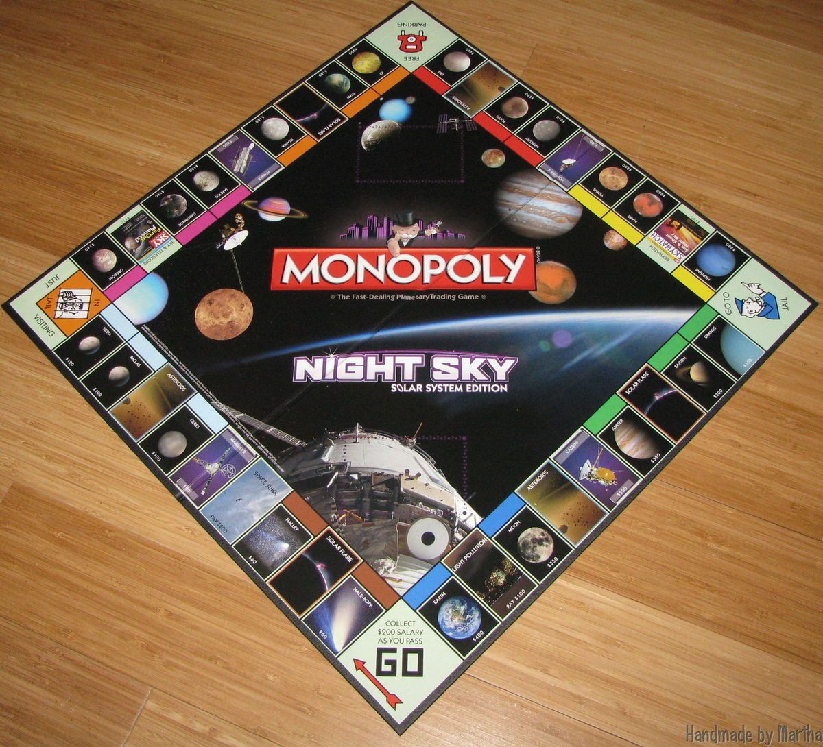 Game Part Monopoly Night Sky Solar System Game Board Only Replacement 