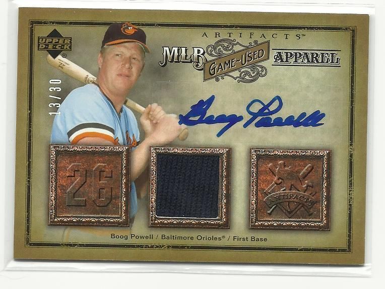 RARE BALTIMORE ORIOLES BOOG POWELL CERTIFIED GAME USED JERSEY 