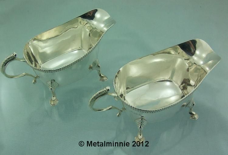 An Excellent Pair of Art Deco Silver Sauce Boats 1936