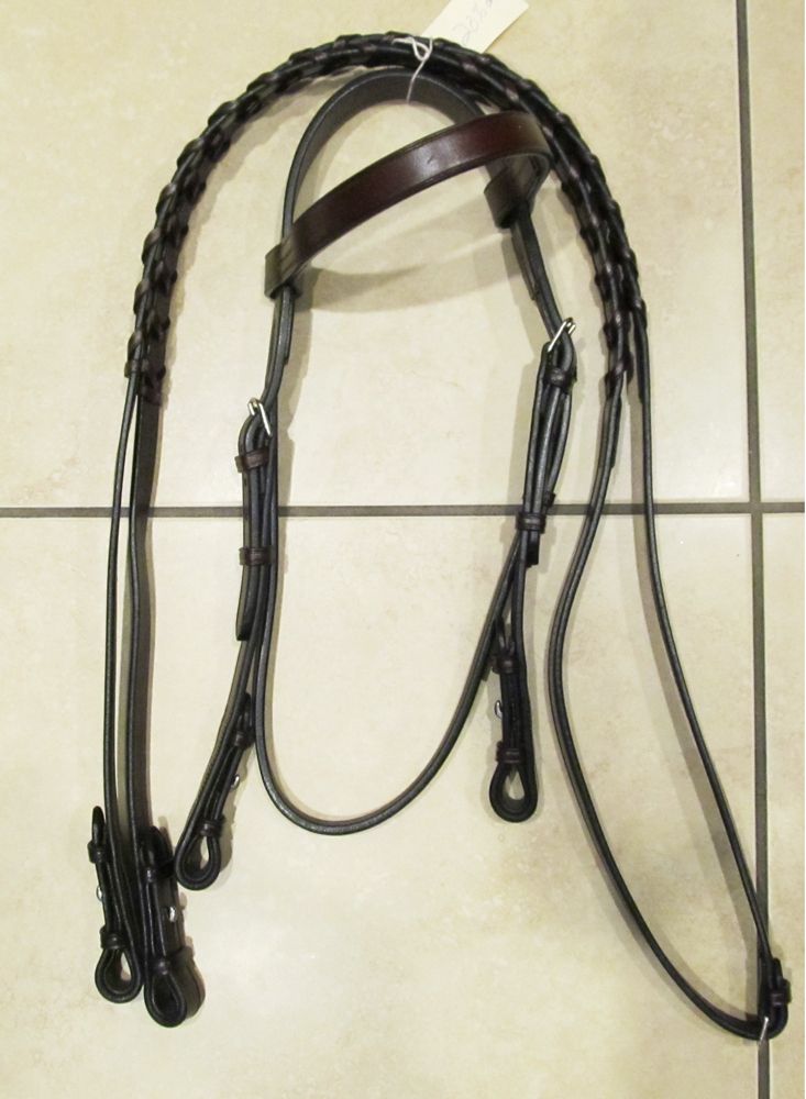 Bobbys English Tack Flat Leather Hunt Bridle Havana COB