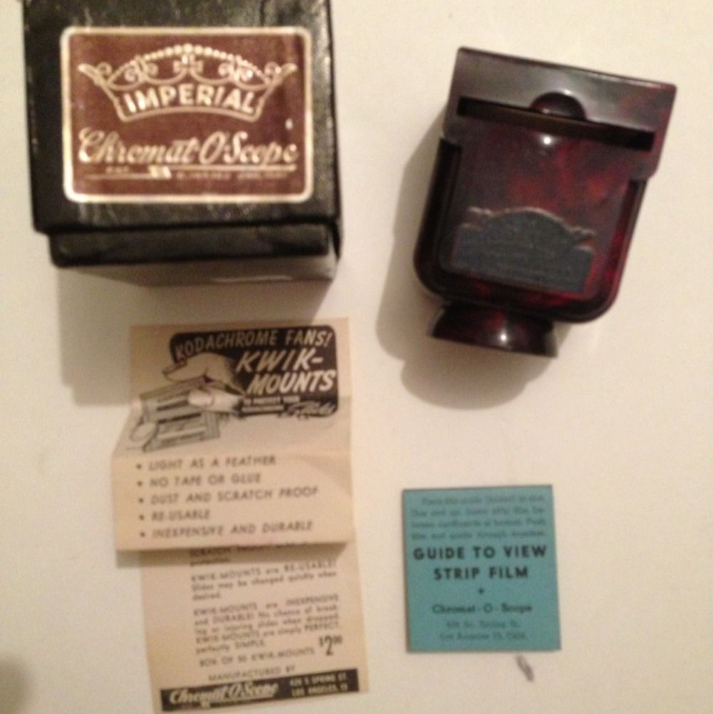 Imperial Chromat o scope Slide Viewer Vintage Celluloid Original Box 