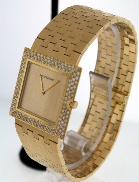 gold ladies watch boucheron diamond 18k yellow gold ladies watch