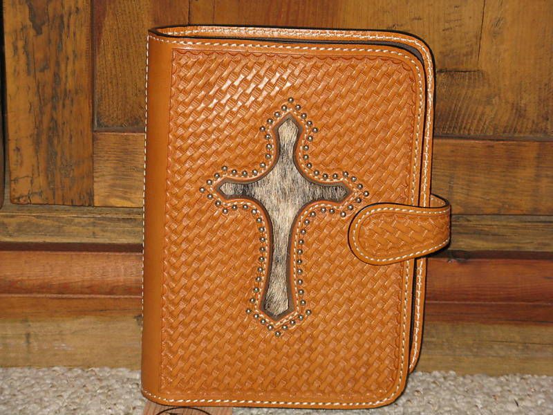 Leather Brown Organizer Inlayed Cross Book Calendar