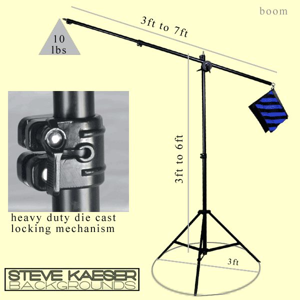 Continuous Studio 3000 Watt Video Light Kit Boom New