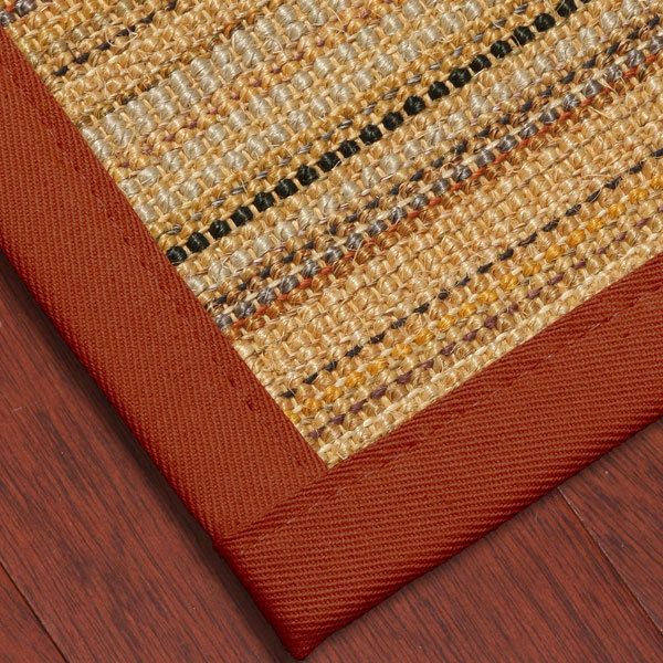 promotions sisal area rug carpet resort red cotton border new