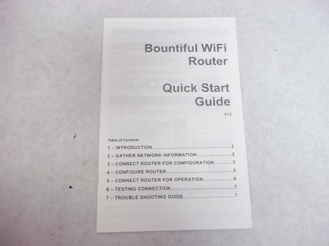 Bountiful WiFi E258224 NWGQ7 Wireless Router 4 Port