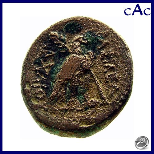   Achaios Sardes Head of Apollo Egale with Branch 220 214 BC RARE