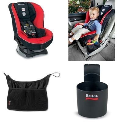 Britax Marathon 70 G3 Convertible Car Seat Bundle Set Chili Pepper 