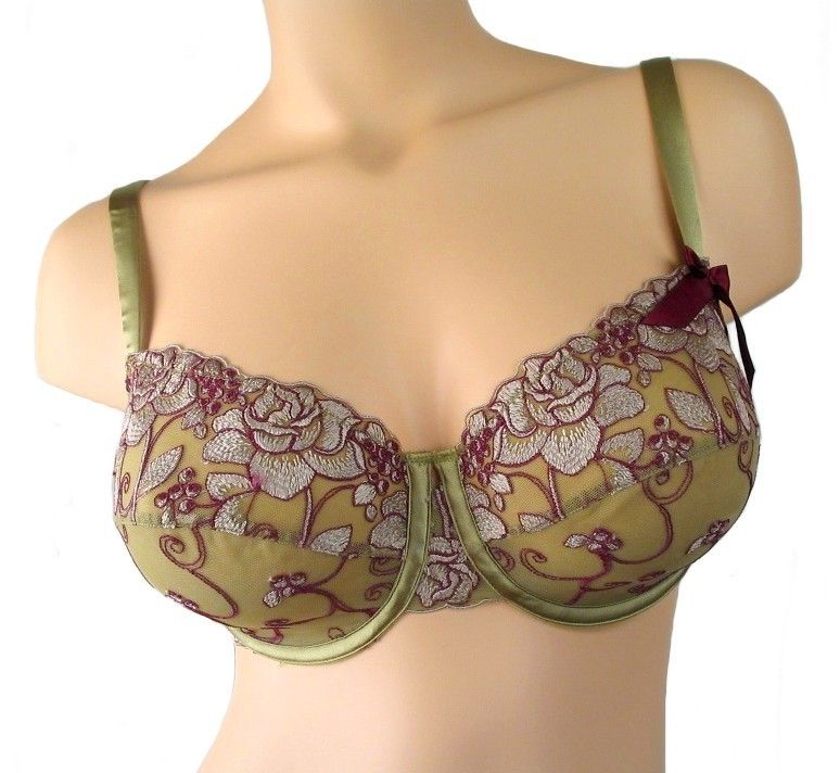   Transcendence F73 4962 Full Figure Balcony Bra 36D 36FF Olive