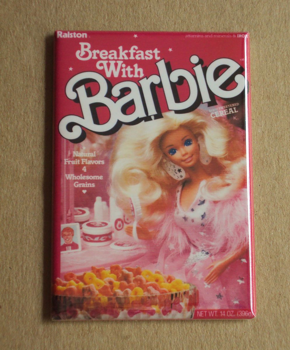 Breakfast with Barbie Fridge Magnet Cereal Box 80s Doll Dream House 