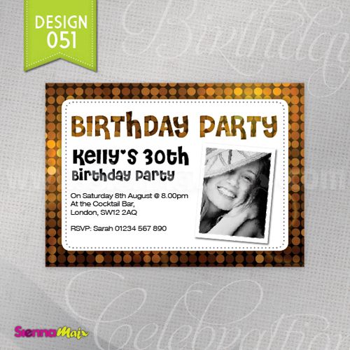 Personalised Birthday Party Invitations 18th 21st 30th