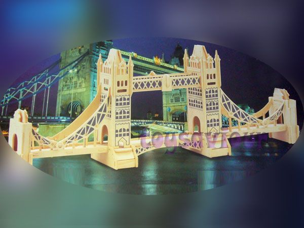 Woodcraft Construction Kit Wood Model Tower Bridge