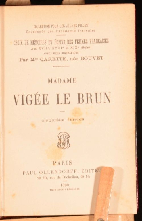 biography of the French artist Louise Elisabeth Vigee Le Brun.