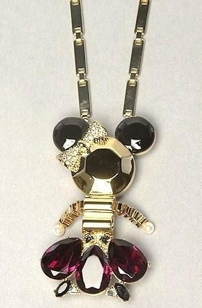 125 Disney Couture Minnie Mouse Rhinestone Pendant Pin Mawi Gold 