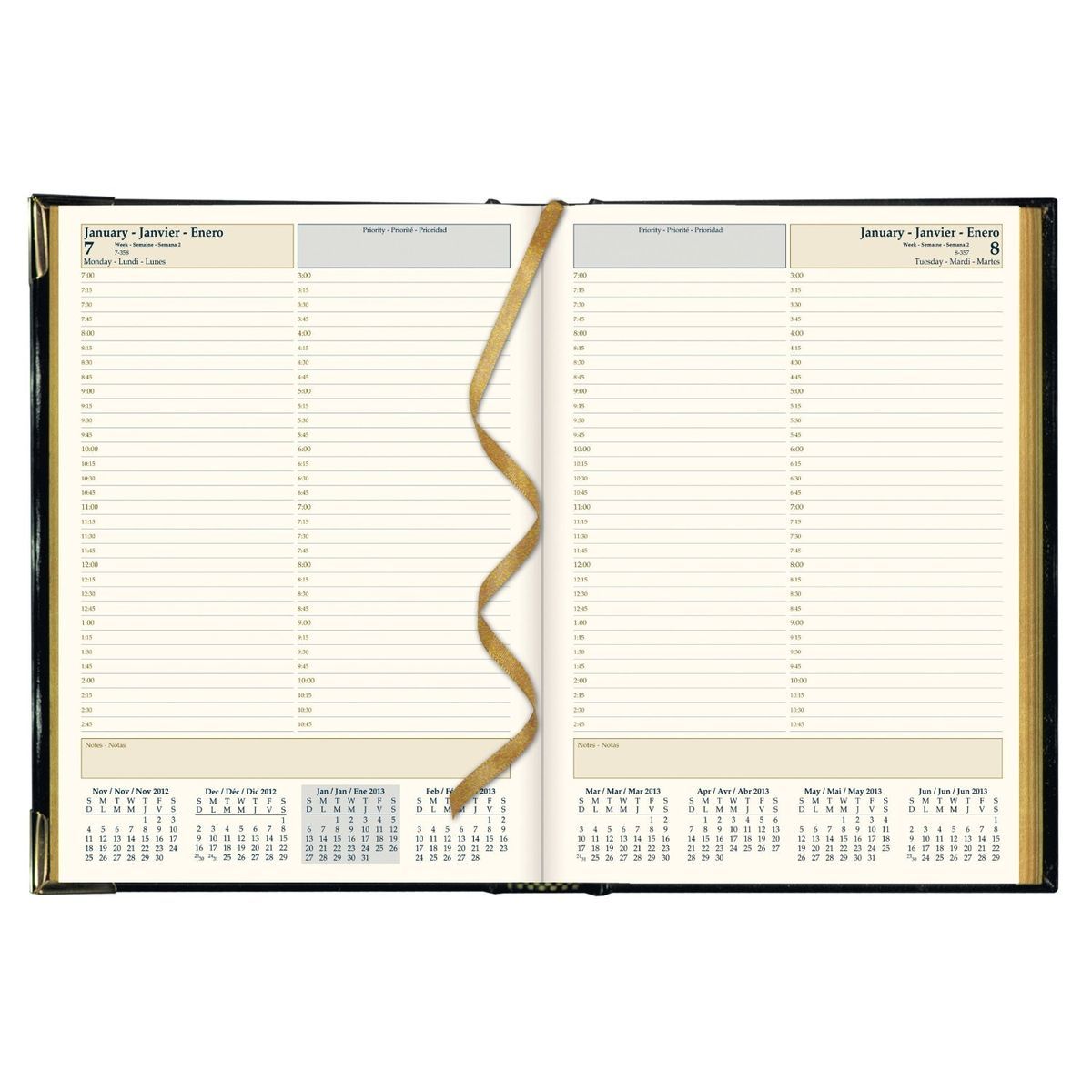 Brownline 2013 Daily Executive Planner Hard Cover English French 